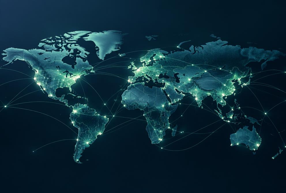 World map representing global migration pathways